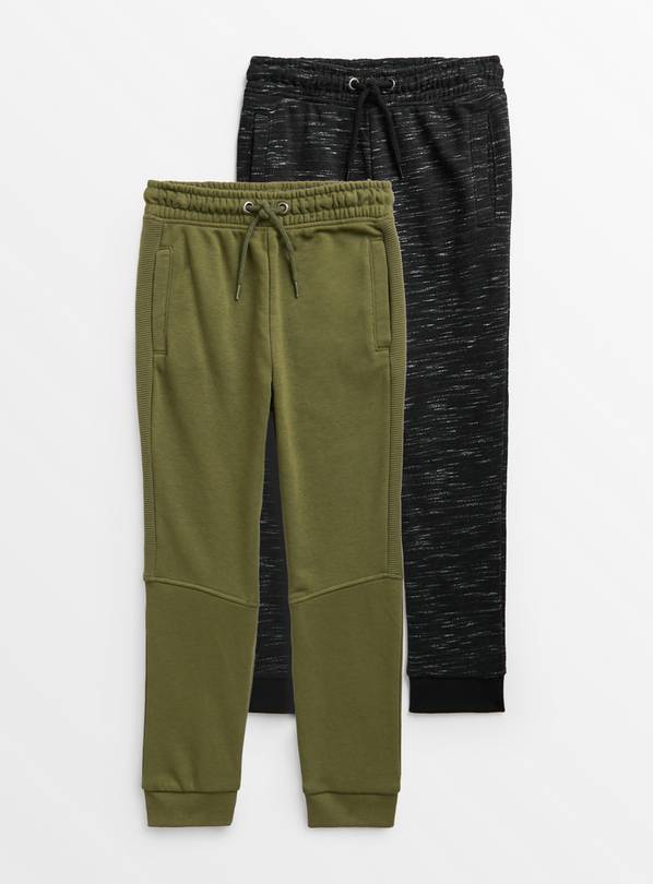 Black Space Dye & Khaki Ottoman Jogger 2 Pack 13 years