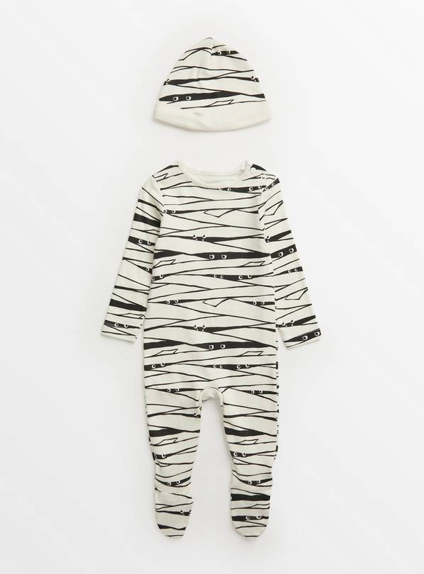 Mono Mummy Print Sleepsuit & Hat 12-18 months