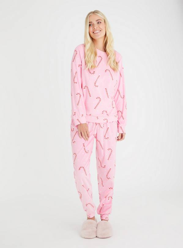 Buy Pink Candy Cane Pyjama Set 16 Christmas nightwear Tu