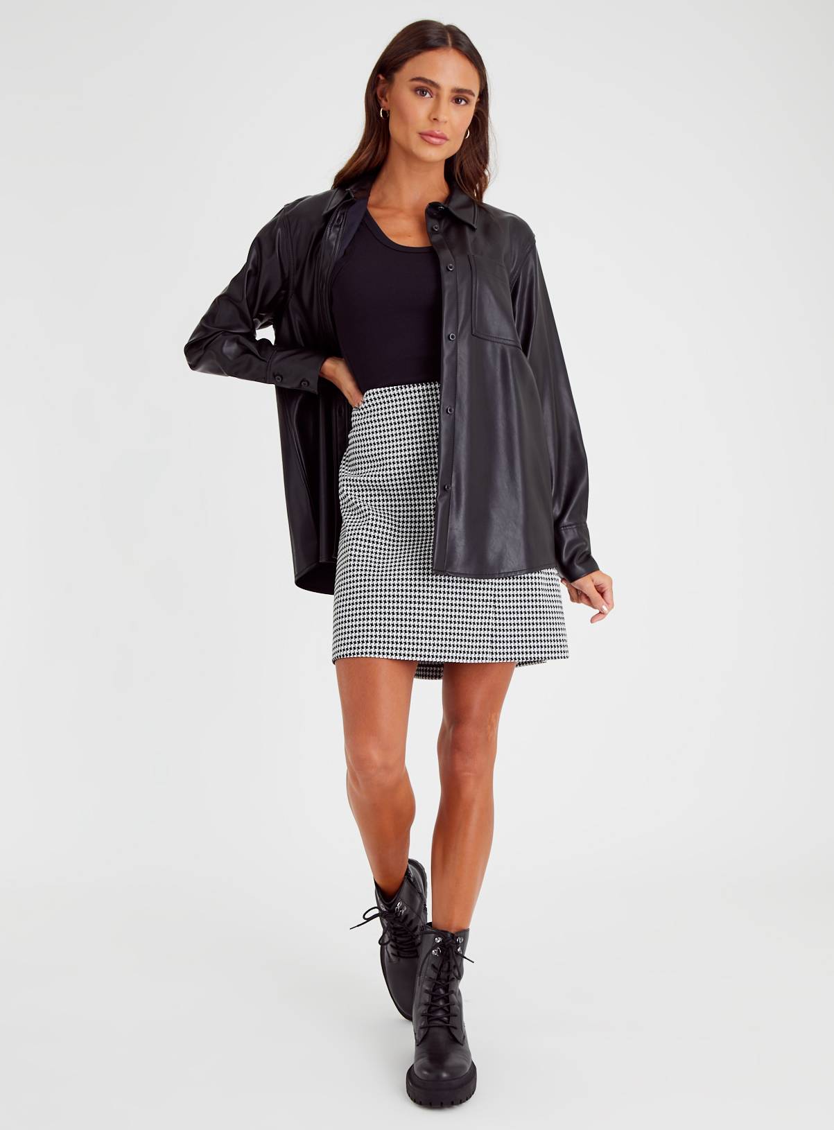 Black Faux Leather Relaxed Shirt 12 - Image 2