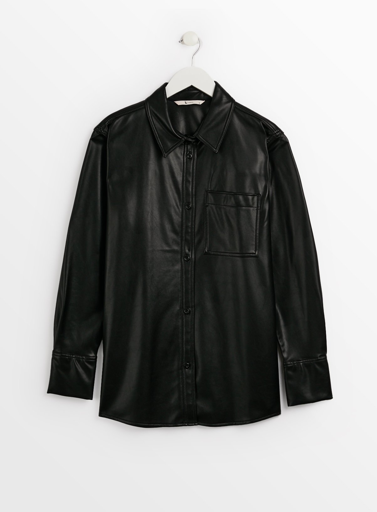 Black Faux Leather Relaxed Shirt 12 - Image 3 thumbnail