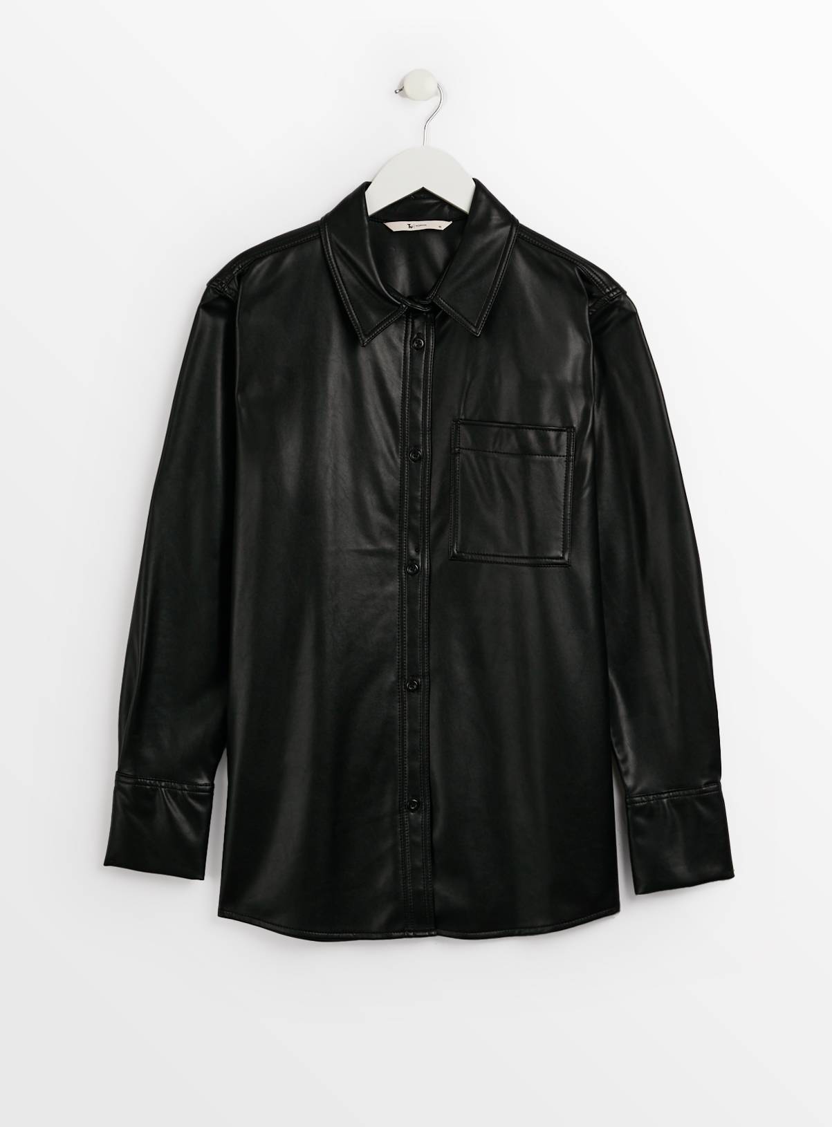Black Faux Leather Relaxed Shirt 12 - Image 3