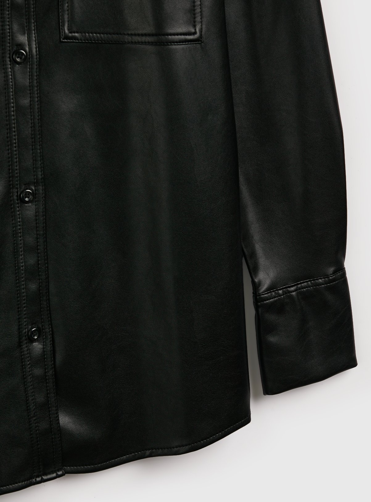 Black Faux Leather Relaxed Shirt 12 - Image 4 thumbnail