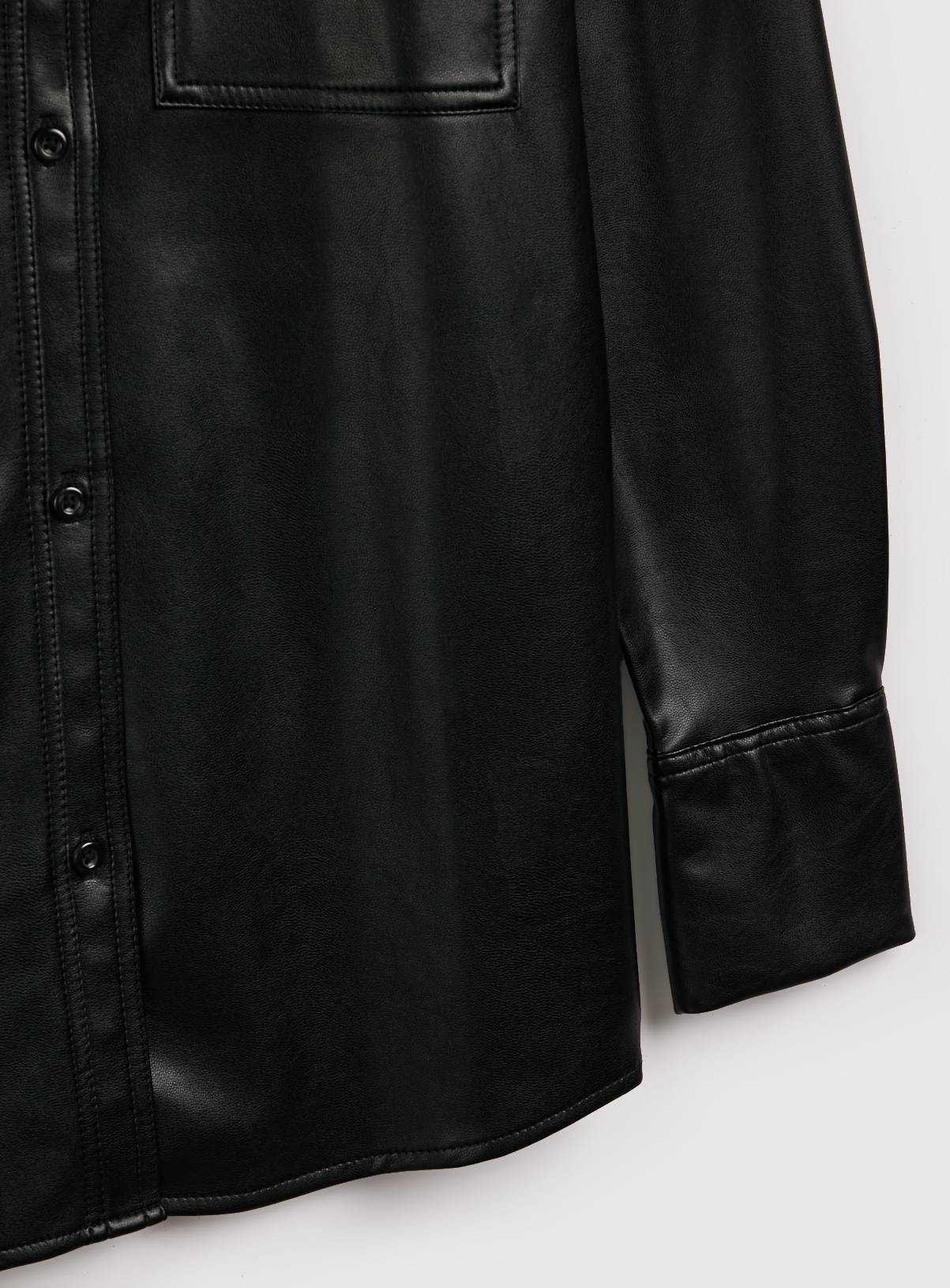 Black Faux Leather Relaxed Shirt 12 - Image 4