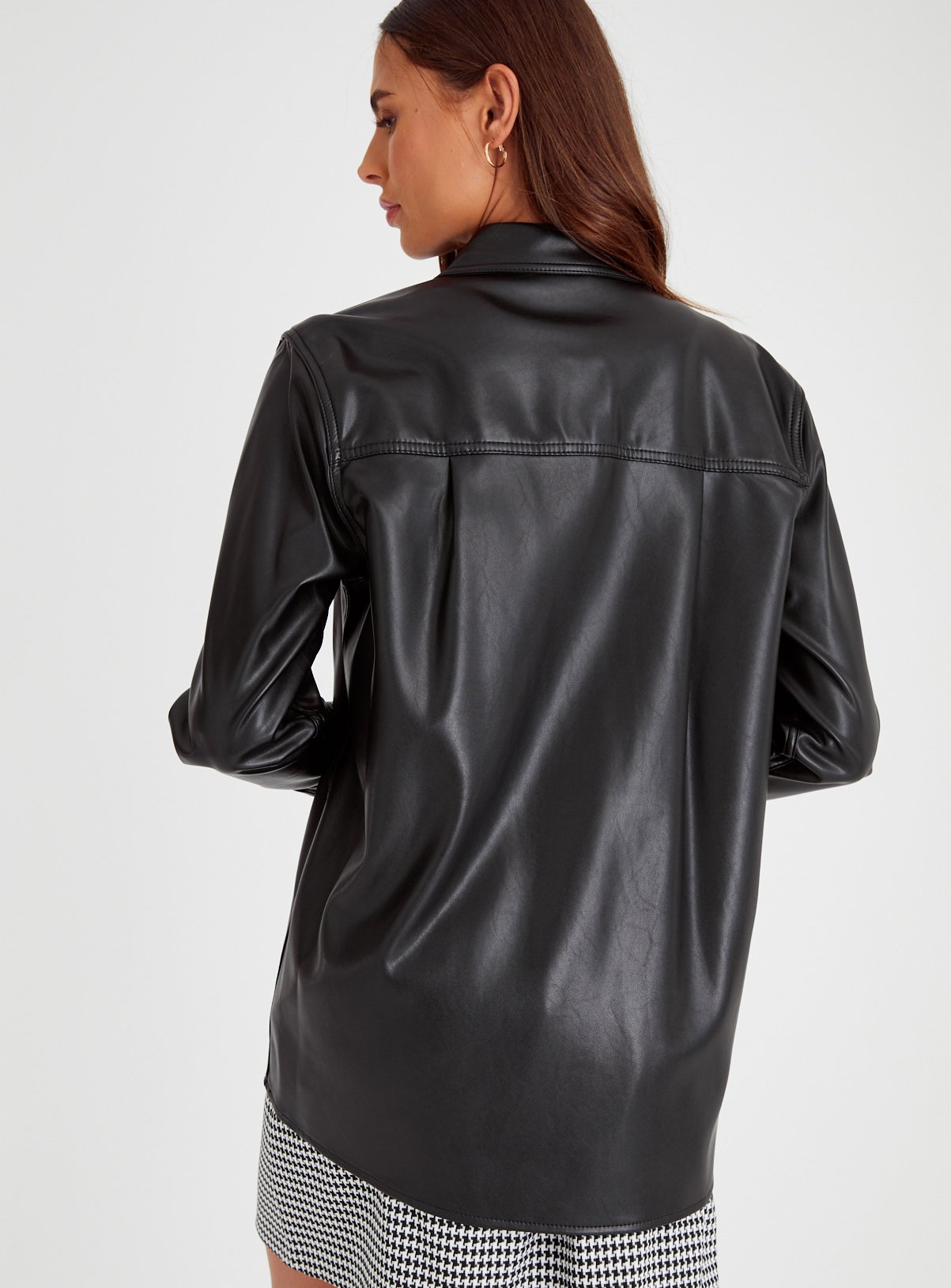 Black Faux Leather Relaxed Shirt 12 - Image 5 thumbnail