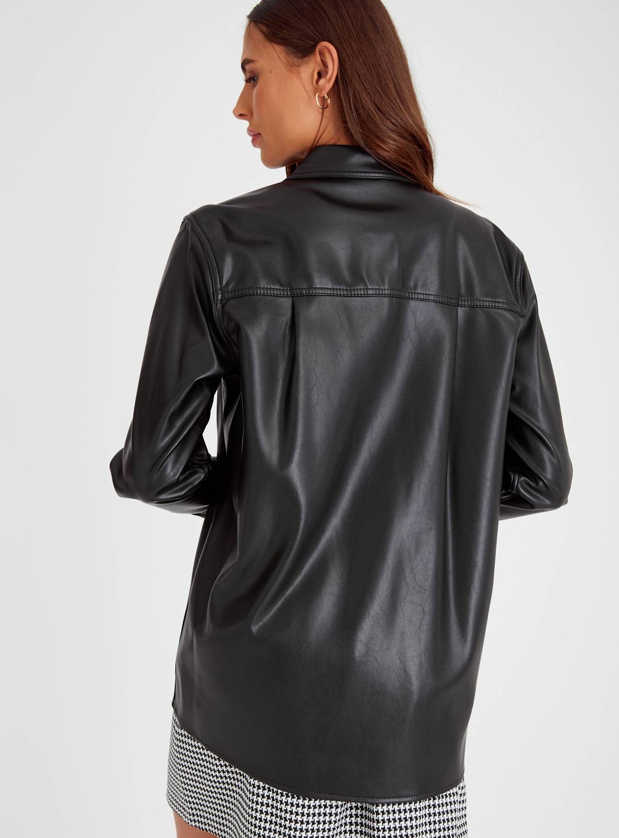 Black Faux Leather Relaxed Shirt 12 - Image 5