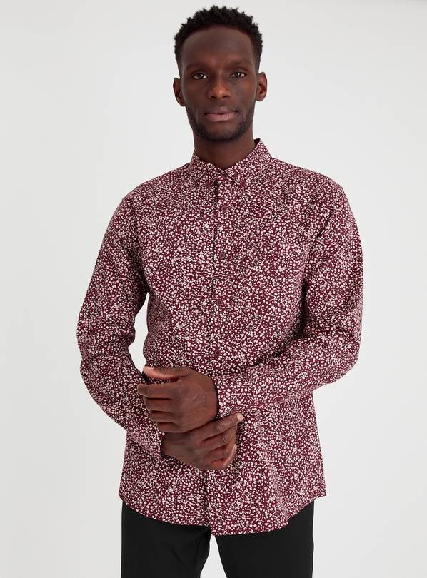 Buy Burgundy Ditsy Print Shirt XL | Shirts | Argos