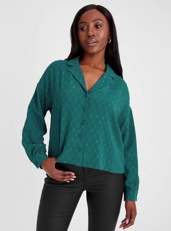 Teal Jacquard Relaxed Shirt 14