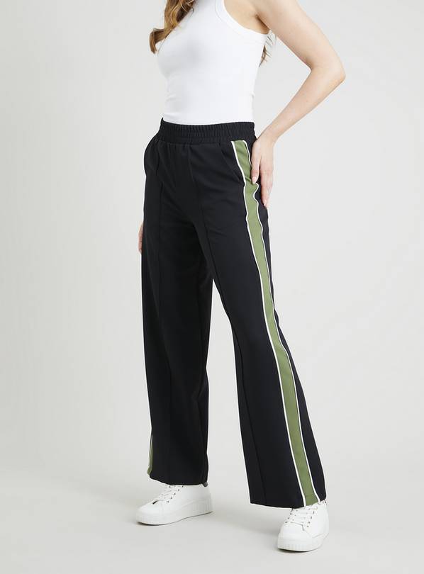 Side stripe wide leg on sale pants