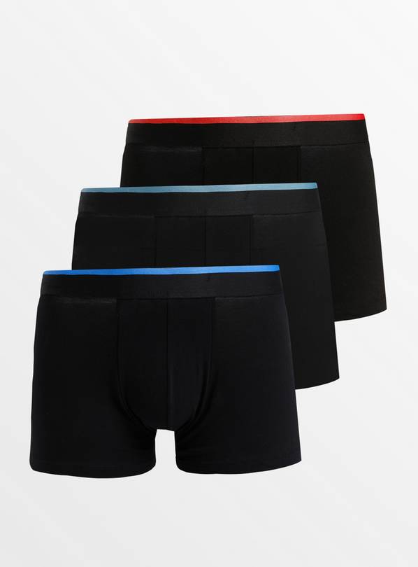 Buy Black Contrast Waist Hipsters 3 Pack S | Underwear | Argos