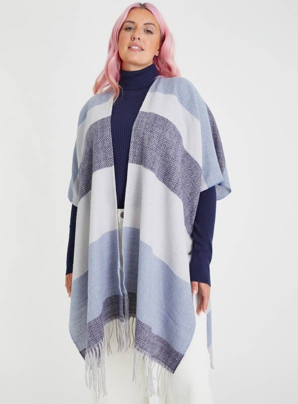 Blue Striped Cape One Size