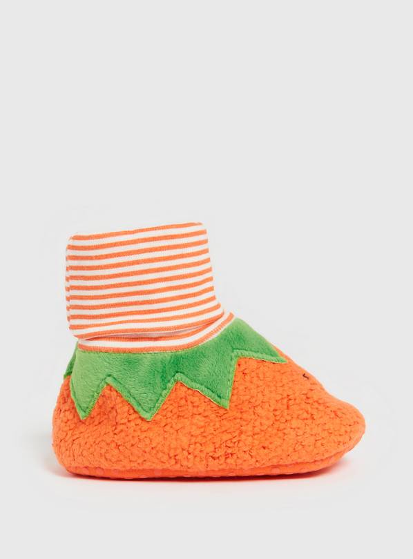 Orange Pumpkin Booties 6-9 months