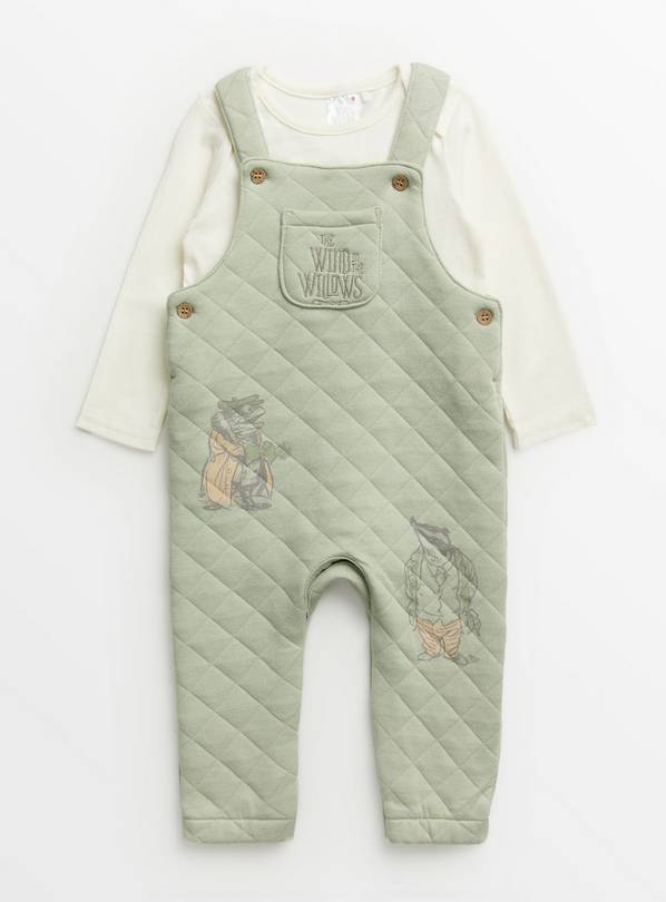 Wind In The Willows Green Dungarees Set Up to 3 mths