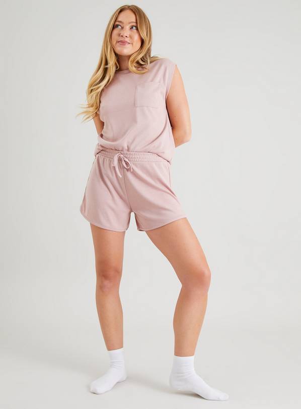 Pink best sale romper shorts