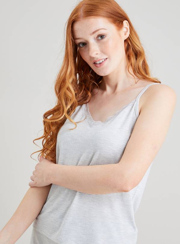 Buy Grey Marl Ribbed Cami M | Pyjamas | Tu