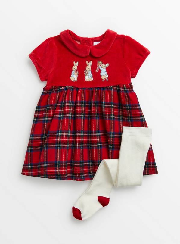 Peter Rabbit Christmas Red Dress & Tights Up to 3 mths