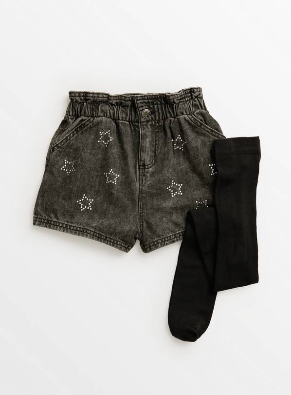 Buy Grey Denim Jeans & Black Tights 5 years, Skirts and shorts