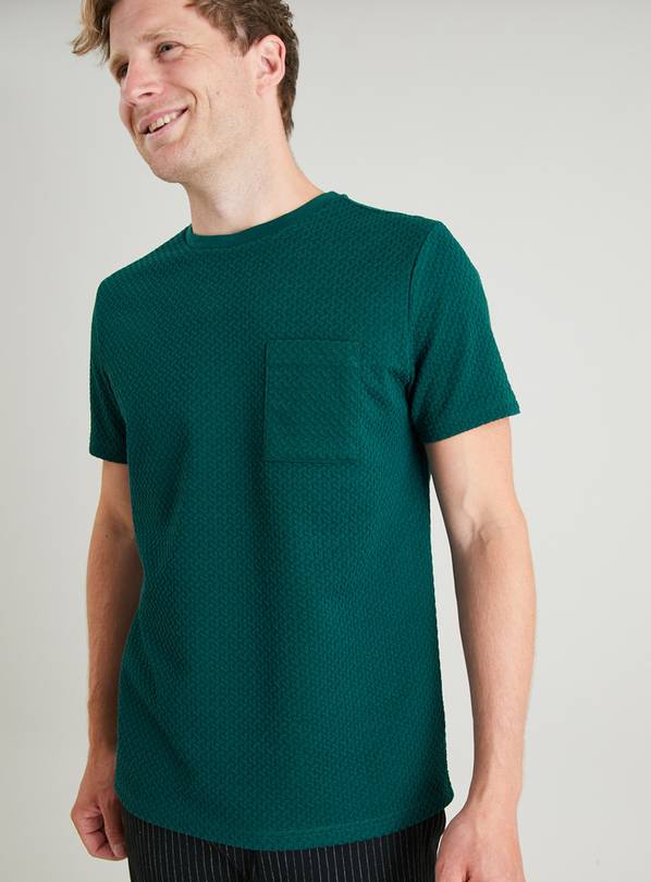 Buy Teal Textured Regular Fit T-Shirt - XXXXL | T-shirts and polos | Argos