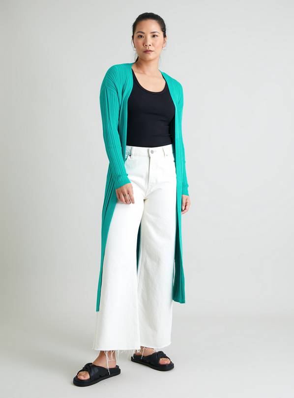 Buy Green Ribbed Longline Cardigan 14, Cardigans