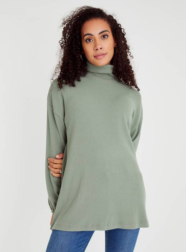 Buy Sage Green Soft Touch Roll Neck Jumper 24 | Jumpers | Tu