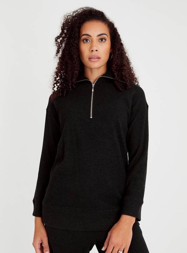 Half zip hotsell jumper black