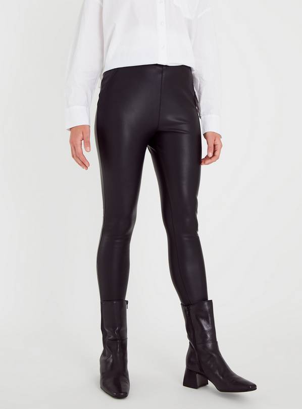 Buy Black Faux Leather Leggings 18 | Leggings | Tu