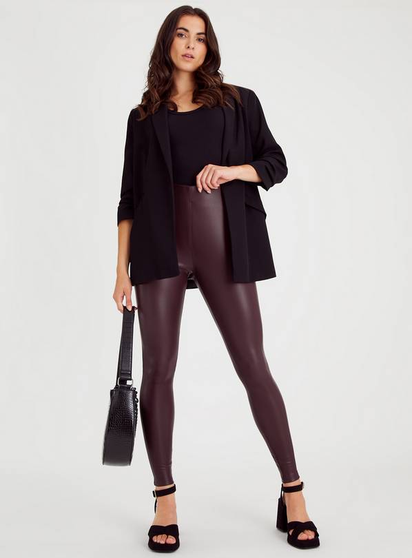 Buy Burgundy Faux Leather Leggings 16 | Leggings | Argos