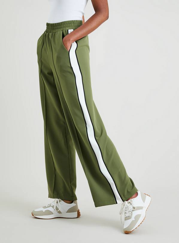 Wide leg cheap side stripe trousers