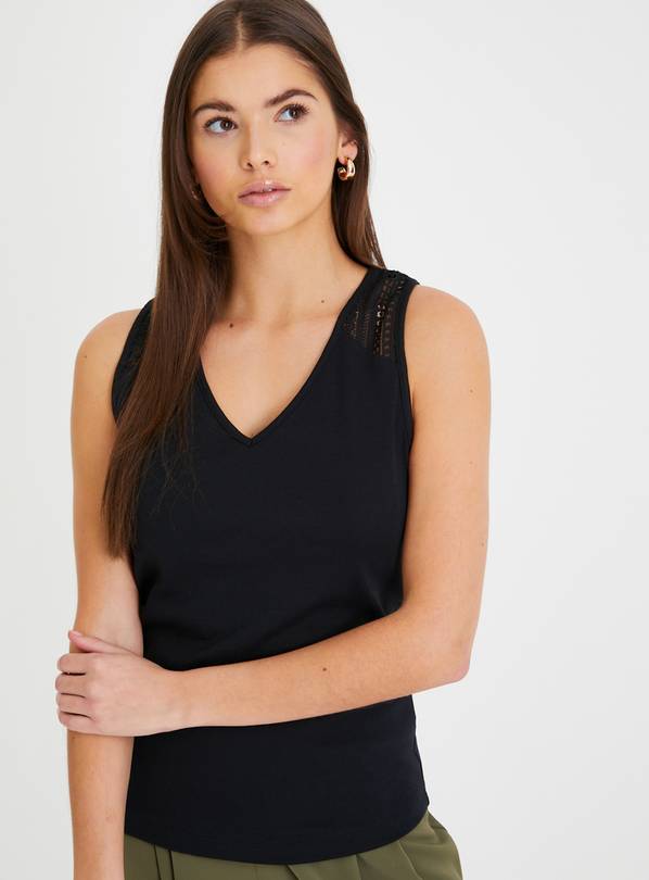 Black Lace Yoke Vest Top 22