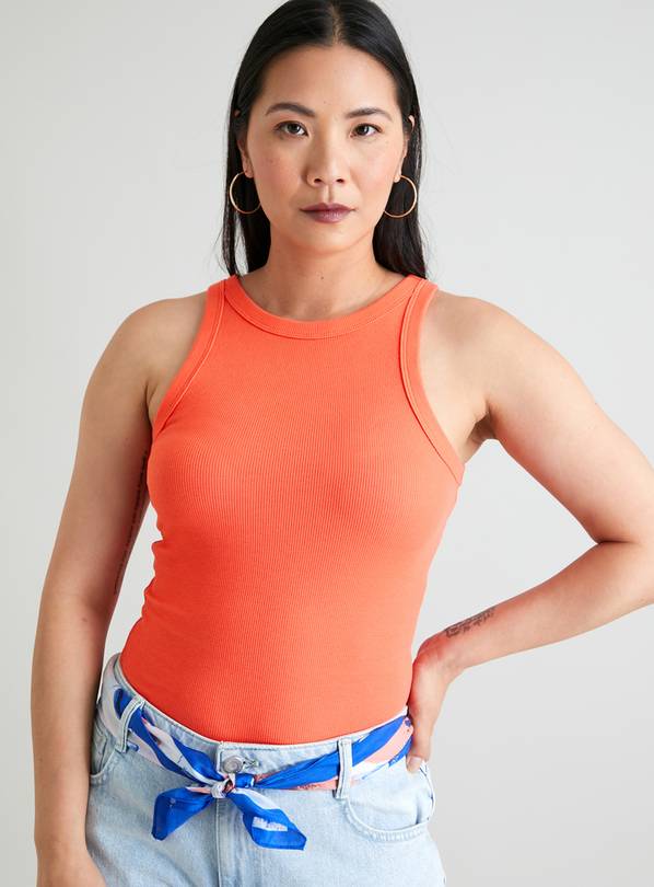 Coral Crew Neck Racer Vest Top 22