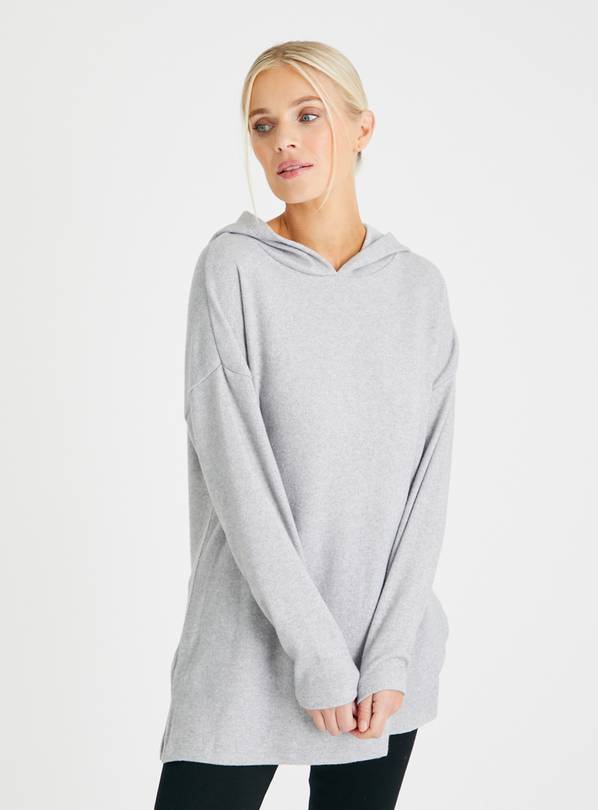 Grey longline clearance hoodie