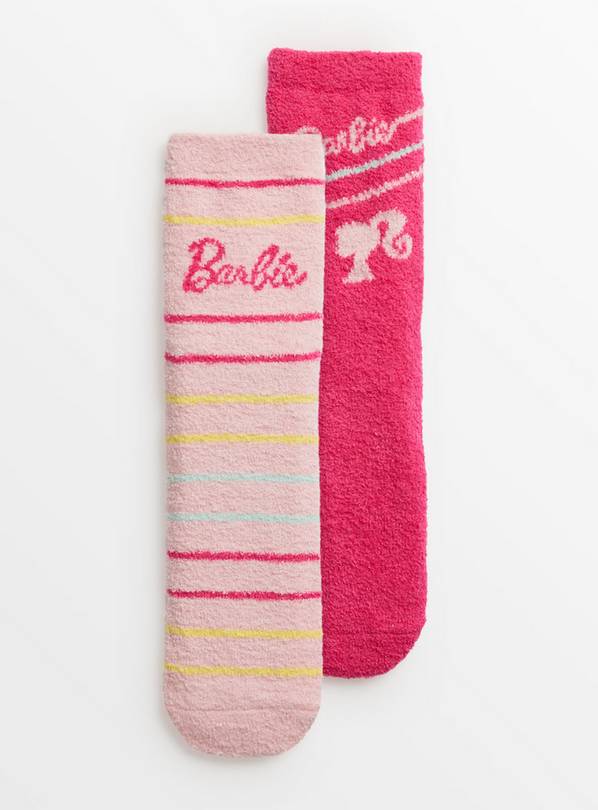 Barbie Pink Stripe Cosy Socks 2 Pack 4-8
