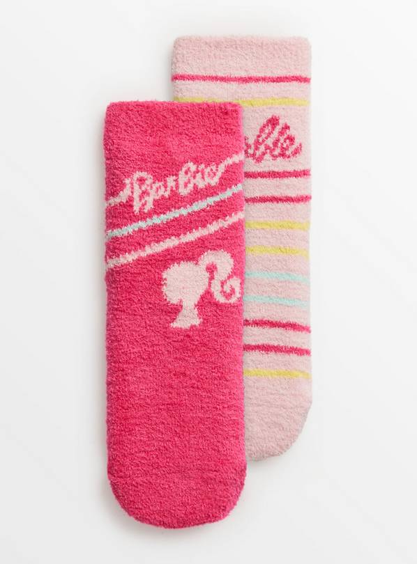 Barbie Pink Cosy Socks 2 Pack 6-8.5