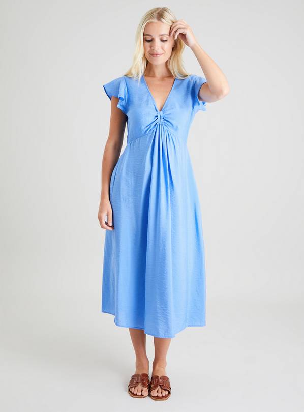Blue Frill Sleeve Midi Dress 14