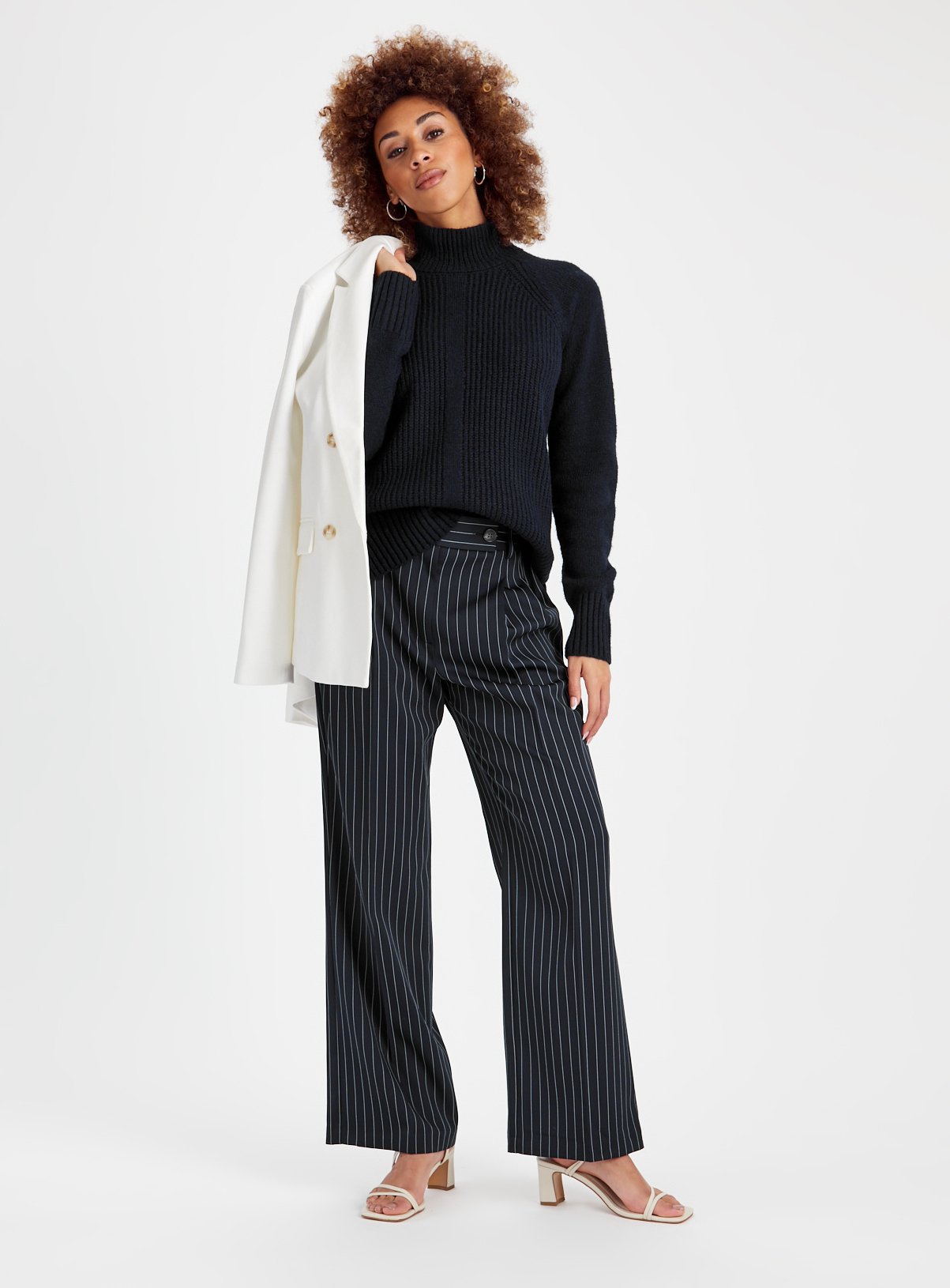 Navy Merino Wool High Neck Jumper 12 - Image 2 thumbnail