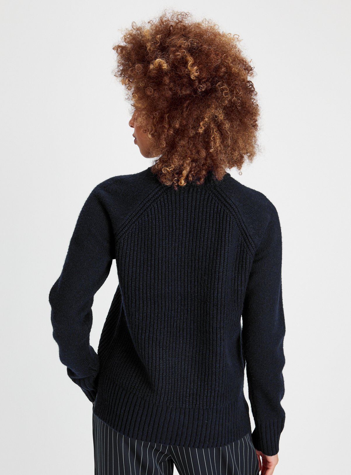 Navy Merino Wool High Neck Jumper 12 - Image 4 thumbnail