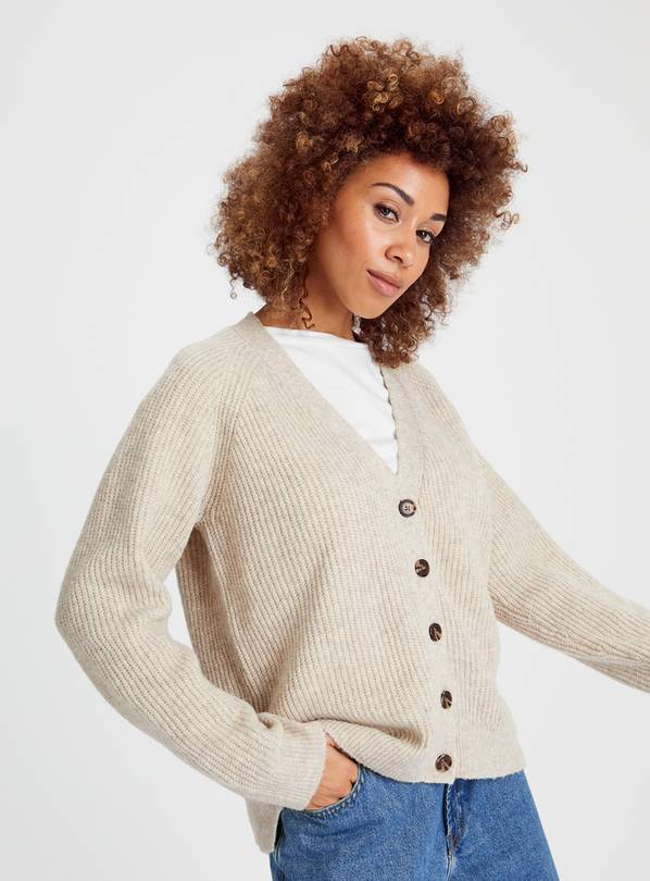 Buy Oatmeal Ribbed Merino Wool Cardigan 24, Cardigans