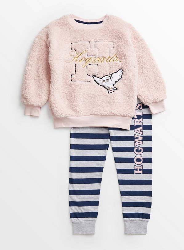 Pink Star Print Fleece Pyjama Set - Matalan