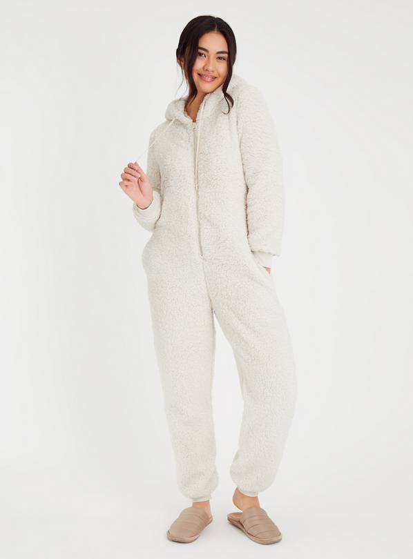 Buy Cream Fleece Hooded Onesie XL Pyjamas Argos