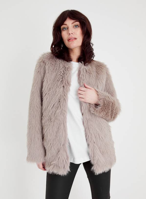 Buy Brown Faux Fur Jacket 16 | Jackets | Tu