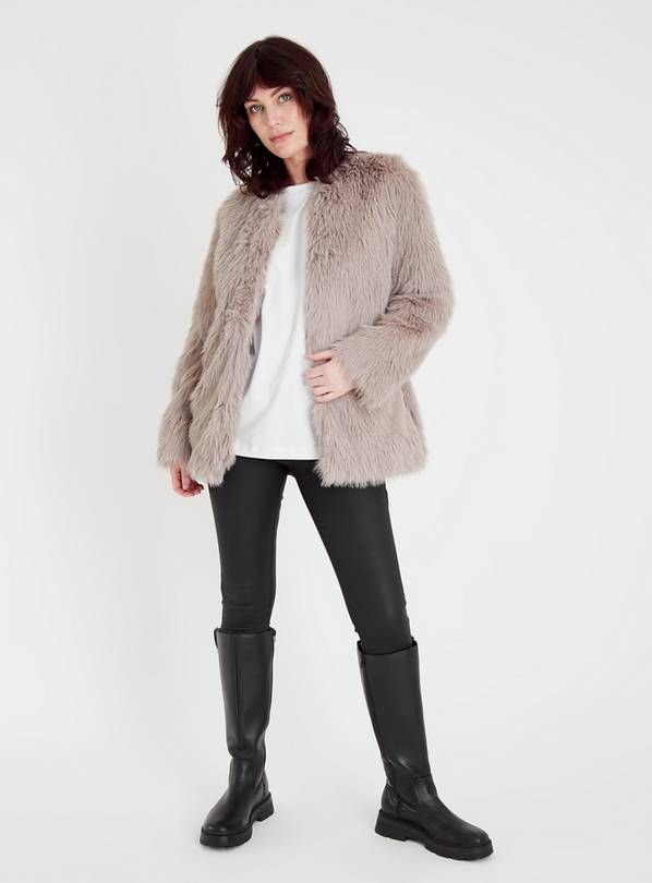 Sainsburys pink fur clearance coat