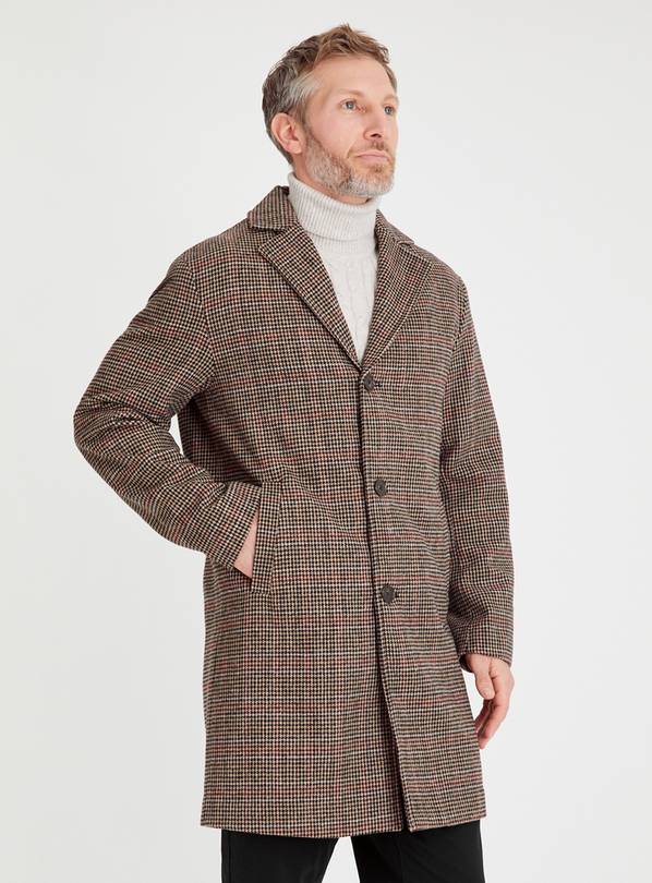 Dogtooth hot sale overcoat mens