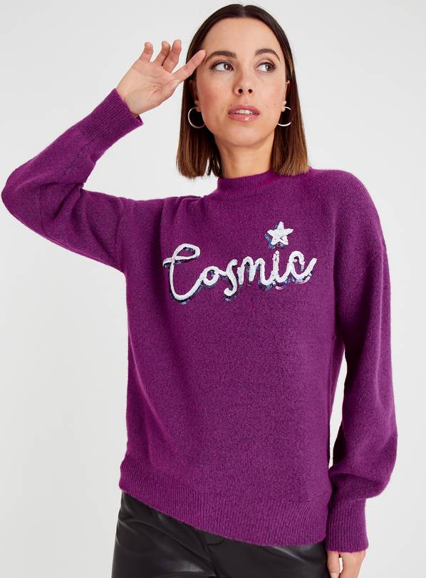 Buy Purple Cosmic Knitted Jumper 24 Christmas jumpers Tu