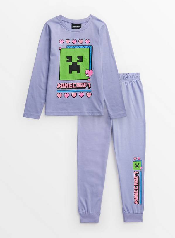 Minecraft Lilac Creeper Pyjamas 8-9 years