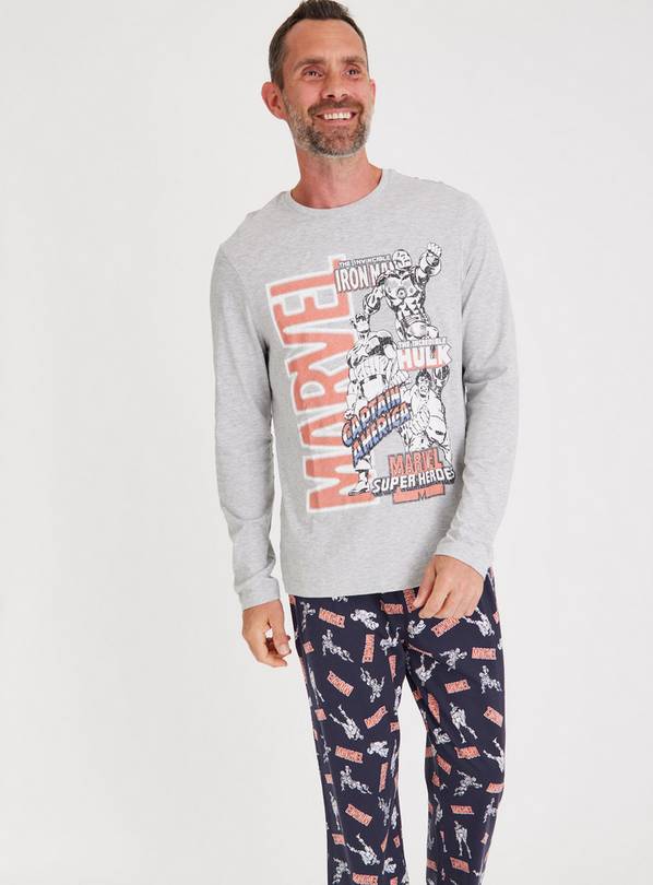 Buy Marvel Grey Navy Superhero Pyjamas XXXL Pyjamas Argos