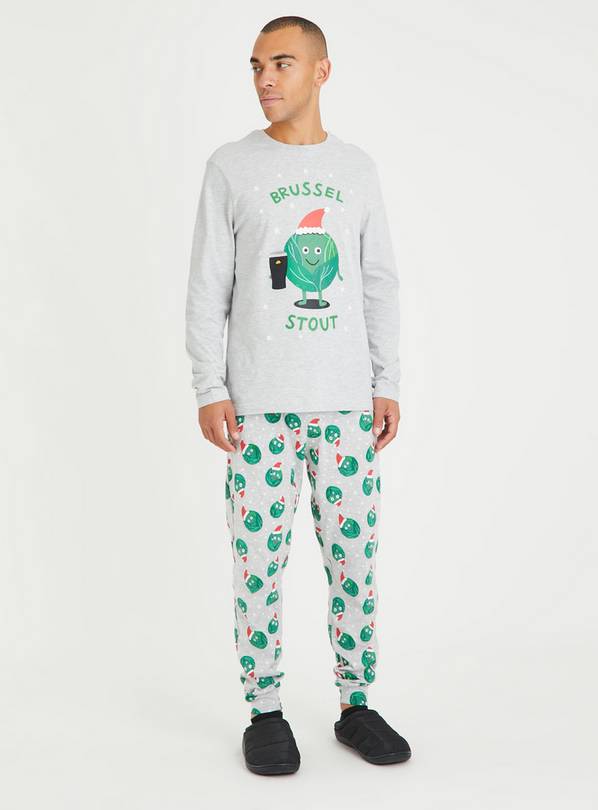 Men's Christmas Family Dressing Grey Sprout Pyjamas XXL