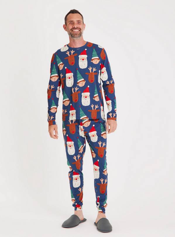 Buy Men s Christmas Family Navy Festive Faces Pyjamas XXXL Pyjamas Tu