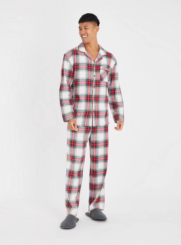 Relaxed Fit Pyjama bottoms - Red/Checked - Men