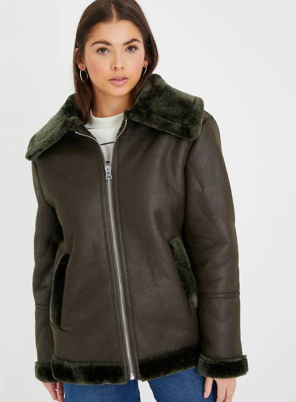 Sainsbury's black leather on sale jacket