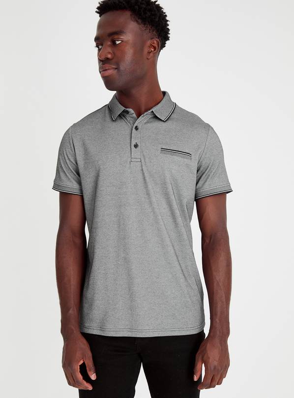 Buy Charcoal Two Tone Polo Shirt S Workwear Tu